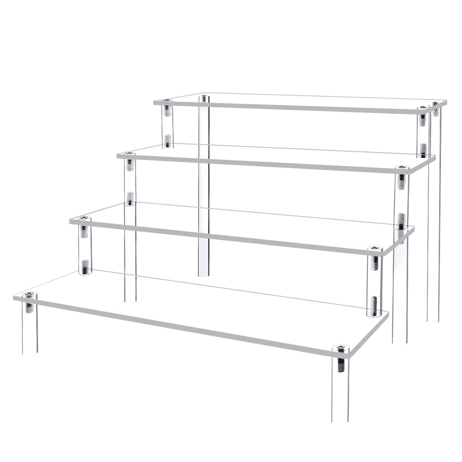Photo 1 of M-sorflly Acrylic Display Risers Cupcake Stand for Food Desserts,Perfume Organizer 4 Tier Clear Shelf Display Stand Funko POP Collections,Perfume Stand for Organizer and Decoration(12 x 8 x 6 Inch)