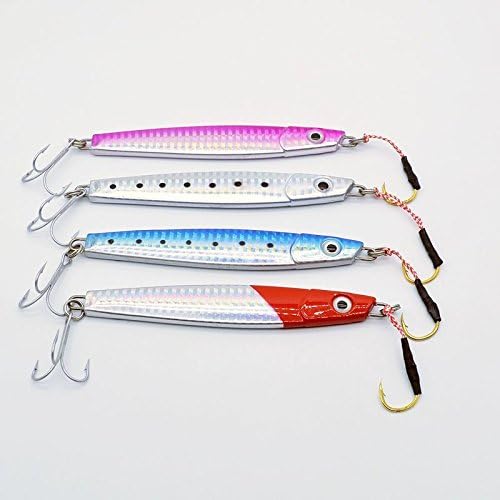 Fishing Lures 4pcs Lot Laser Jigs Fishing Lures Metal Baits Huge Jig Seawater Tackle 12cm/80g