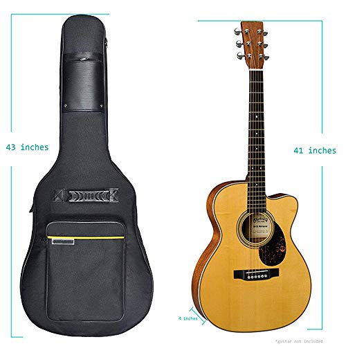 image for GLEAM Guitar Gig Bag - 0.3 Inch Sponge Padding Fit 41 Inch Acoustic Wa