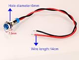 Gebildet 10pcs 6mm 1/4 AC/DC 12-24V LED Indicator Light Waterproof view 4