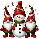 Christmas Snowman Gnome PVC Vinyl Car Decals Stickers Waterproof Self-Adhesive Decals for Cars, Laptops, Trucks, Motorcycles Wall Window Luggage Scratch Cover Door Decor Sticker