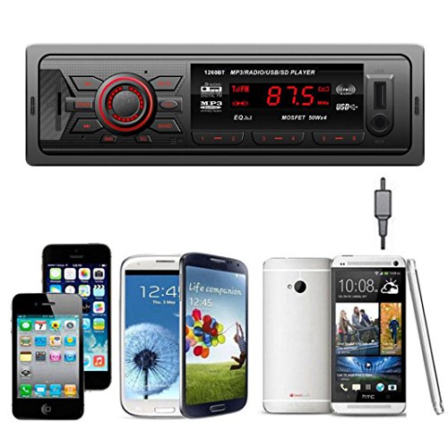 Nolia In Dash Car Audio Bluetooth Stereo Head Unit MP3/USB/SD/AUX/FM Input AUX