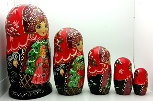 Russian Nesting dolls Hand Painted 5 piece Set Fairy tale Nutcracker