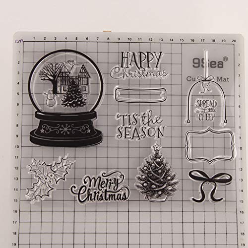 Merry Christmas Seal Stamp with Cutting Dies Stencil Set DIY Scrapbooking Emboss