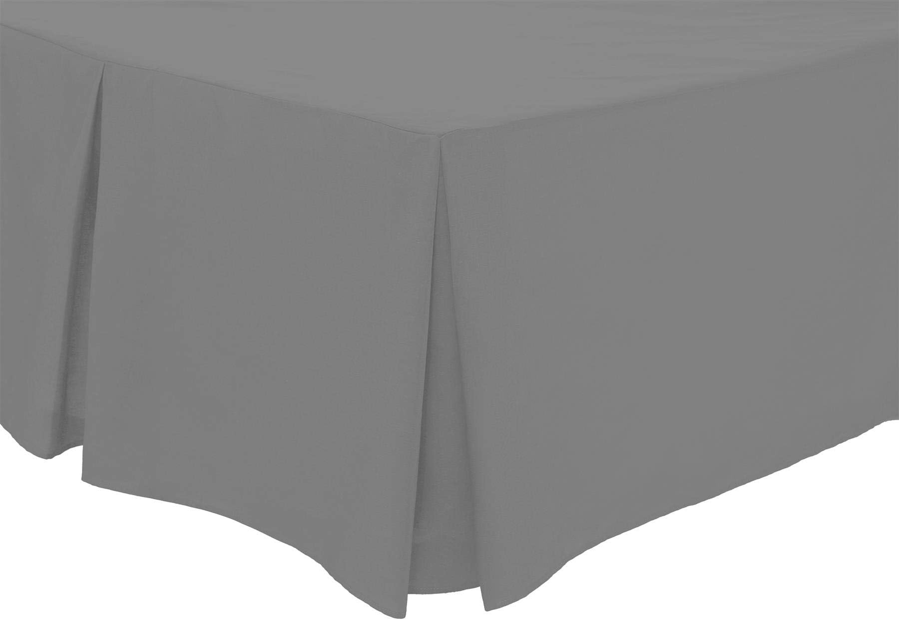 Olivia RoccoPleated Base Valance Sheet Easy Care Polycotton Base Valances, Double Grey
