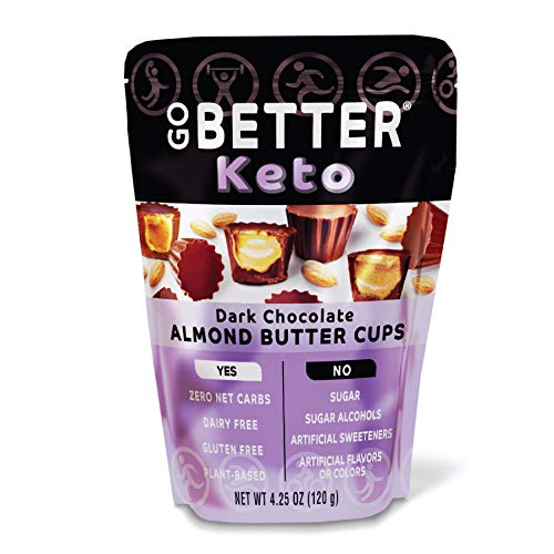 Go Better Keto Cups Zero Net Carbs Dark Chocolate Almond Butter Gluten