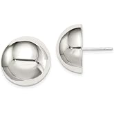 925 Sterling Silver 16mm Button Stud Earrings