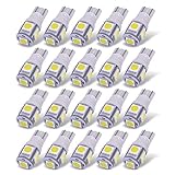 YITAMOTOR 20X T10 Wedge 5-SMD 5050 White LED Light Bulbs W5W 2825 158 192 168 194 Interior Reading Dome Map Cargo Trunk Door Doorstep Courtesy License Plate Side Marker Light