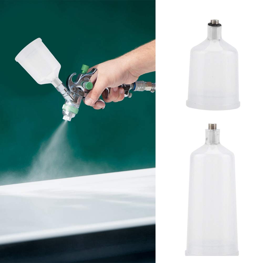 Yosoo Cafopgrill Airbrush, Pistolet A Peinture Vaso Pistola Pintura Cup, 2PCS / Set Plastic Spray Paint Gun Airbrush Cup Pot Fastmover Threaded Connector Part Pneumatic