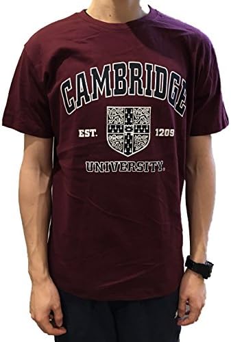 Oxford UniversityOfficial Cambridge University T-shirt - Crest - Burgundy- Official Apparel of the Famous Univeristy of Cambridge