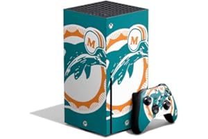 Skinit Decal Gaming Skin Compatible with Xbox Series X Bundle - Officially Licensed NFL Miami Dolphins Retro Logo Design