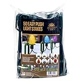 Holiday Joy - 50 Easy Push Deluxe Light Lawn Stakes for Holiday String Lights on Yards, Driveways & Pathways - 10" Tall - New and Improved Model (50 Deluxe)