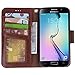 Galaxy S6 Case, Arae Samsung Galaxy S6 Wallet case,[Wrist Strap] Flip Folio [Kickstand Feature] PU Leather Wallet case with ID&Credit Card Pockets for Samsung Galaxy S6 (Brown)