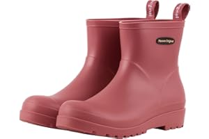 planone Short Rain Boots Women Fashion Waterproof Chelsea Boots for Women Matte Outdoor Garden Shoes Ankle Muck Boots for Ladies Non Slip Work Shoes Rubber Boots with Premium Comfort Insole