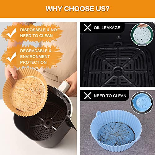 120 Pcs Healthy and Safe Air Fryer Disposalbe Paper Liner 6.3 Inch