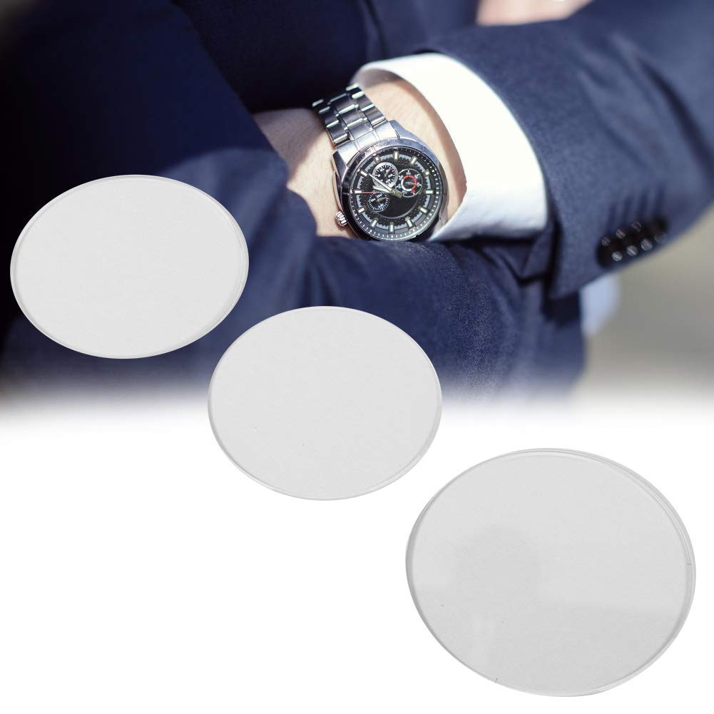 Lv. life Watch Glass, 3pcs Round Shape Flat Watch Glass 35mm 36mm 40mm Transparent Watch Glass Watch Accessory for Watchmakers and Watch Repairing Workers