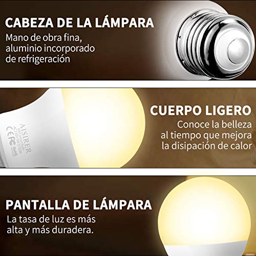 AISIRER-Bombilla-Inteligente-Bombillas-LED-WiFi-9W-806-Lmenes-Compatible-con-Amazon-Alexa-Echo-Echo-Dot-Google-Home-y-IFTTT-E27-Luz-Clida-2700K-Regulable-No-se-Requiere-Hub-Paquete-de-2