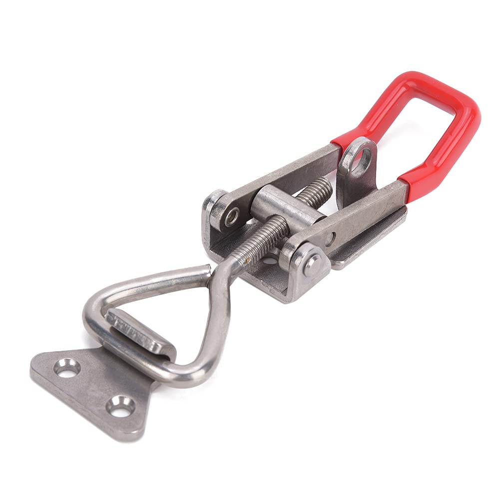 Toggle Clamp Latch Quick Latch Stainless Steel Adjustable Lever Handle, Strong Clamping Force for Woodworking Projects and Metalworking, 304 Stainless Steel Material