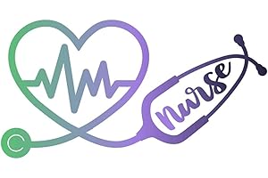 WSQ Nurse Stethoscope Heartbeat (2 Pack) Vinyl Sticker Decal - 5.5 x 5.5 Inches - for Car Truck SUV Van Window Bumper Wall Laptop Tablet Cup Tumbler and Any Smooth Surface
