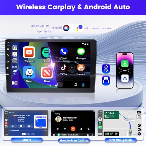 Inefala Radio for Renault Master 2019-2022 Android 15 (2+64G) with Wireless Carplay and Android Auto, 10.1'' Touch Screen Stereo Radio with Bluetooth 26UI EQ GPS FM/RDS SWC AHD Reverse Camera