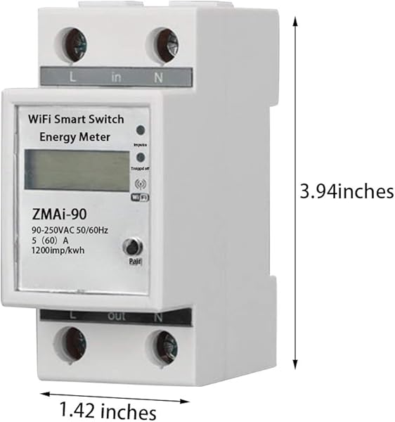 Medidor de energa Monofsico Smart WiFi DIN Rail Timing ABS Rental om Home Timing Pantalla LCD Digital multifuncin 35mm