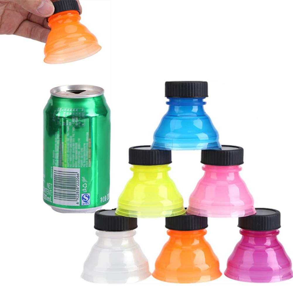 Reusable Can Caps Set of 6, Dustproof Can Covers for Soda Cans, Easy Clean Plastic Lids for Outdoor Camping Sports