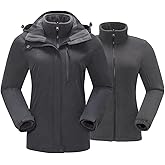 CAMEL CROWN Women's Waterproof Ski Jacket 3 in 1 Winter Coat Windbreaker Snowboard Jackets for Rain Snow Outdoor Hiking