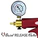 LeLuv Vacuum Pump Maxi Ergonomic with Release Valve and Gauge Red
