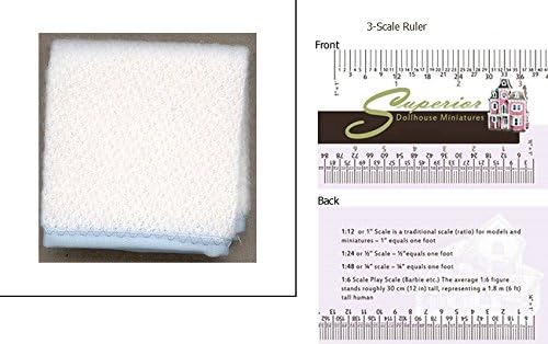 Dollhouse Miniature Blanket 1 Pc White/blue