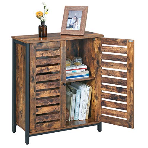 VASAGLE Stehschrank, Aufbewahrungsschrank, Schrank, Akzent-Beistellschrank, Sideboard mit Lamellentüren, multifunktional… – Bild 3