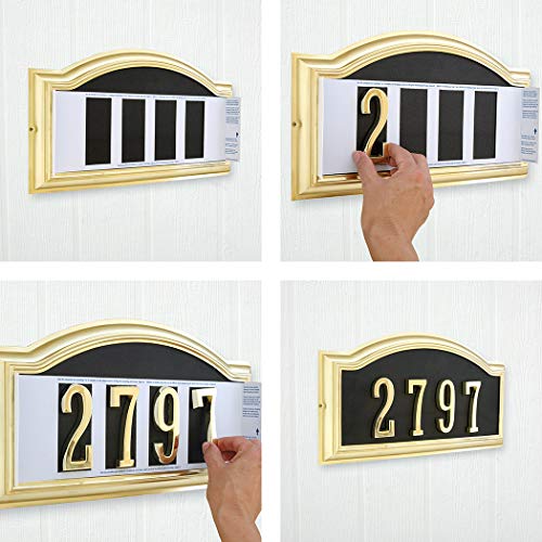 Distinctions by Hillman 843284 4-Inch Die Cast Self-Adhesive House Address Plaque, Brushed Nickel, Number 4 - Thumbnail 5