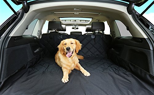 Dog Seat Covers, 600D Waterproof Pet Car Seat Covers with 2 Dog Seat Belts & Zipper & Pocket - Nonslip Back Seat Cover Cat Dog Hammock Convertible Extra Side Flaps Best for Cars Trucks Suvs - Thumbnail 7