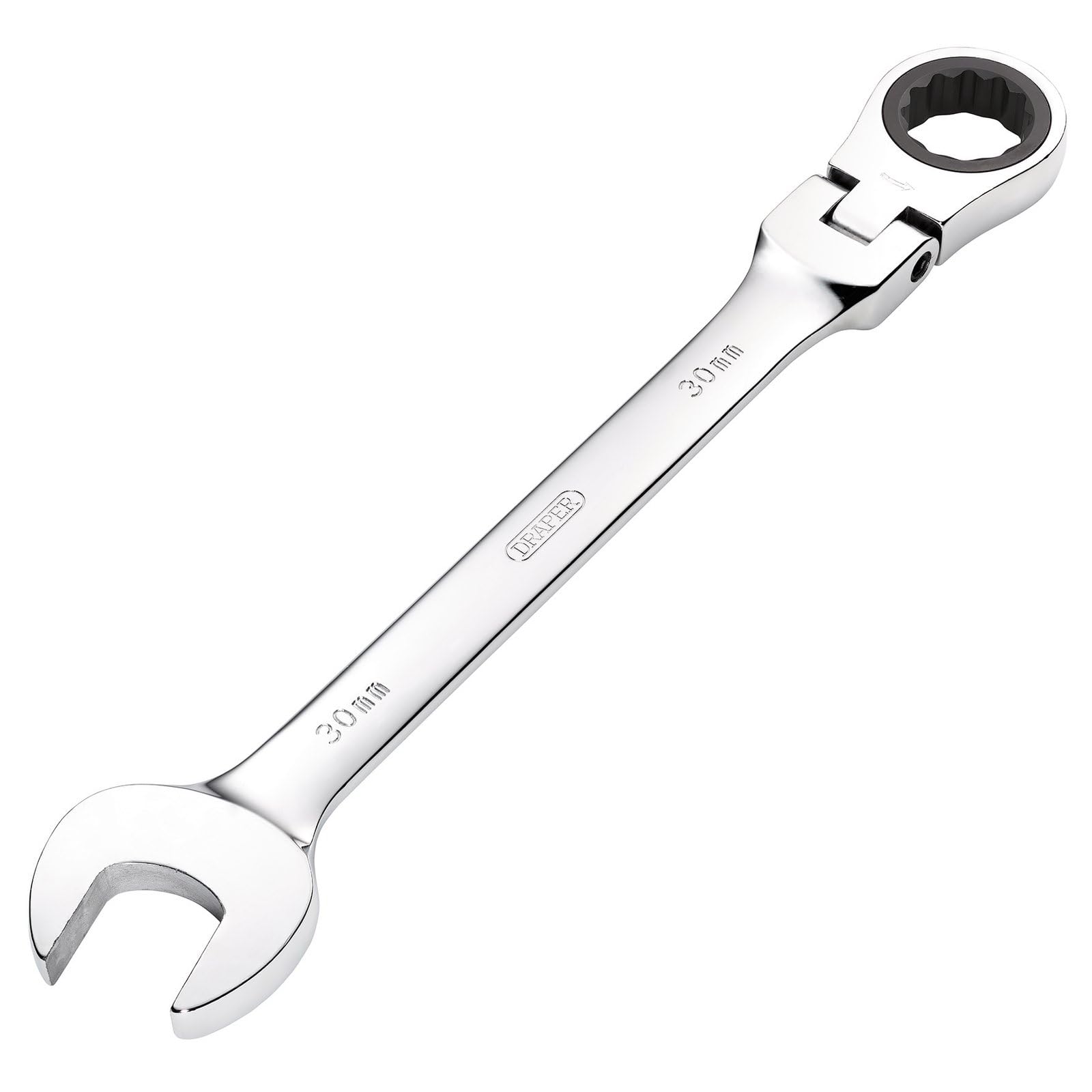 Draper 52027 Hi-Torq Metric Flexible Head Ratcheting Combination Spanner, 30mm