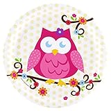 Owl Blossom Party Supplies - Dinner Plates (8)