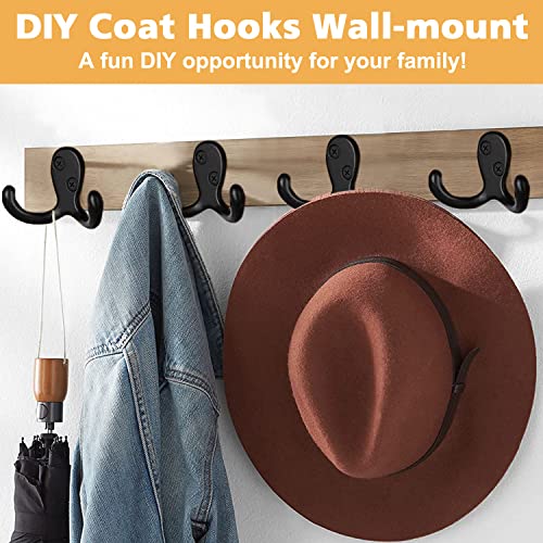 ACMETOP 15 Pack Coat Hooks Wall Mounted with 60 Screws, Heavy Duty Dual