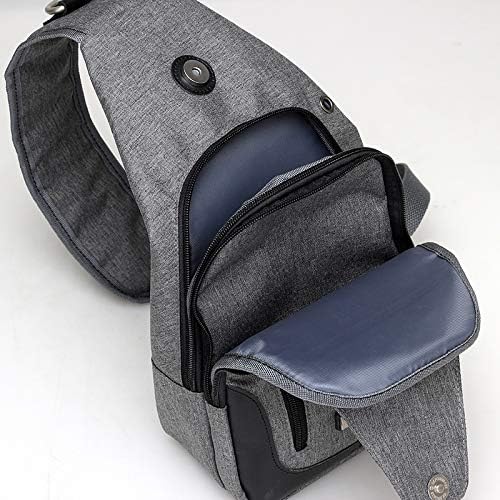 Sling Bag Chest Shoulder Backpack for travelling everyday use for men women with USB charging port Crossbody Business Casual also suitable for cyclists (Grey) - Image 5