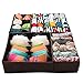 Finnhomy Foldable Storage Closet Bra Underwear Organizer Drawer Divider, 4 Sets, Dark Brown