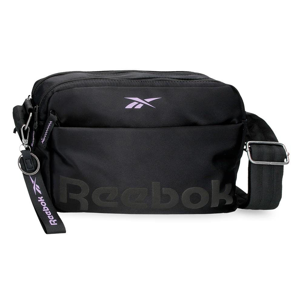 Reebok Linden Two-Compartment Black Shoulder Bag, 25 x 16 x 6.5 cm, Polyester