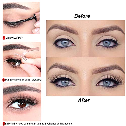 Magnetic Eyelashes with Magnetic Eyeliner, Magnetic False Eyelashes Kit, Magnetic Eyeliner and Lashes, 2 Pair No Glue Reusable Silk False Lashes, Easier To Use Than Traditional Magnetic Lash (Doha)