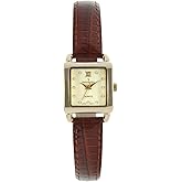 Women's 20mm Square Watch with Glossy Red Leather Strap