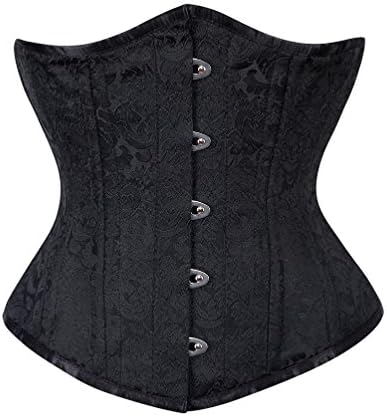 The Violet Vixen Chocolate Flowers Steel Boned Waist Trainer Corset, Plus Sizes