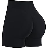 Sunzel Women's Invisible Butt Scrunch Shorts, High Waisted Biker Shorts, Gym Workout Yoga Running Shorts with Tummy Control