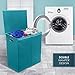 Sorbus Laundry Hamper Sorter with Lid Closure – Foldable Hamper, Detachable Lid, Portable Built-In Handles for Easy Transport – Double (Aqua)