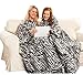 Snuggie Fleece Blanket with Sleeves Zebra