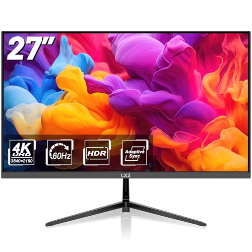 LXZ 27 Inch 4K UHD (3840 x 2160) Gaming Monitor, VA Panel 16:9 Display with FreeSync & G-Sync, VESA 75mm x 75mm, HDMI 2.0 * 2,DP1.4 * 2