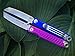 StatGear Pocket Samurai Micro Folding Knife - Everyday Carry 440C Stainless Steel Tanto Blade - Higonokami Style EDC Knife with Keychain Loop - Purple