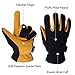 OZERO Winter Gloves for Men Women: -20F Deerskin Waterproof Windproof Leather Polar Fleece Cotton Warm Thermal Insulated Womens Mens Gloves Winter Work Running in Cold Weather-L Tan Black