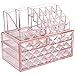 Ikee Design Pink Diamond Pattern Jewelry & Cosmetic Storage Display Boxes Two Pieces Set.