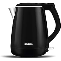 Havells Aqua Plus 1.2 litre Double Wall Kettle / 304 Stainless Steel Inner Body / Cool touch outer body / Wider mouth/ 2…