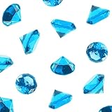 Super Z Outlet Acrylic Color Faux Round Diamond Crystals Treasure Gems for Table Scatters, Vase Fillers, Event, Wedding, Birthday Decoration Favor, Arts & Crafts (1 Pound, 240 Pieces) (Turquoise)